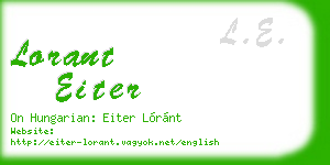 lorant eiter business card